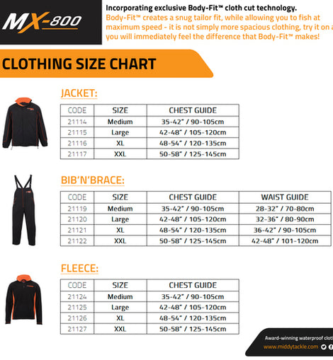 MIDDY MX-800 Pro-Limited Edition Clothing Set Lge. 3pc – Whisby Angling